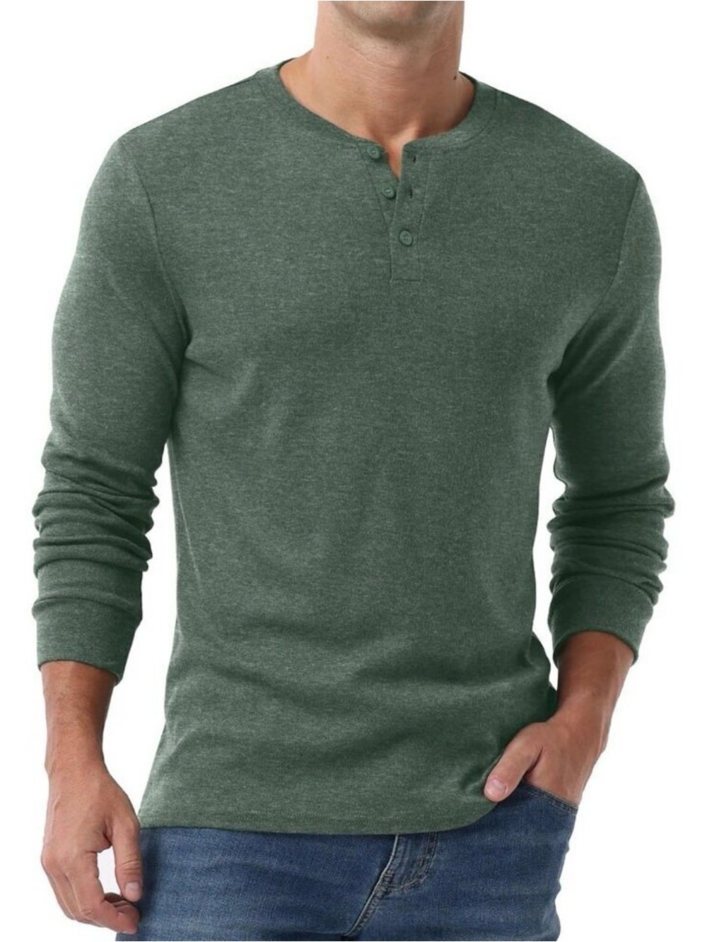 Mack Weldon Premium Pima Cotton Henley in Green